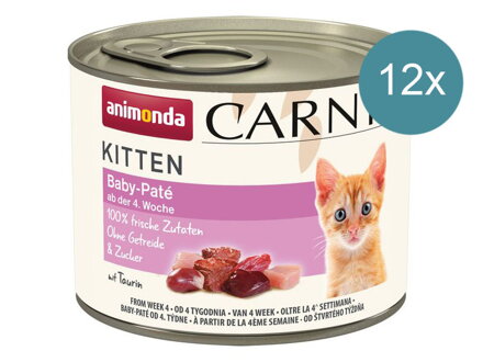 Konzerva CARNY KITTEN BABY PATÉ hovädzie kuracie 200 g x 12, Animonda