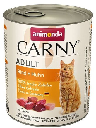 Konzerva CARNY ADULT hovädzie, kuracie 800 g, Animonda