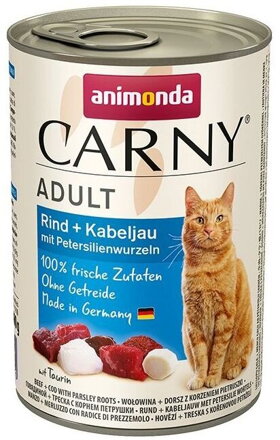 Konzerva CARNY ADULT hovädzie, treska, petržlen 400 g, Animonda