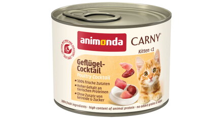 Konzerva CARNY KITTEN hydinový koktejl 200 g, Animonda
