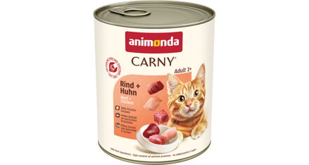 Konzerva CARNY ADULT hovädzie, kuracie 800 g, Animonda