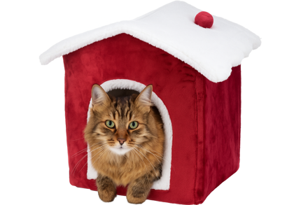 Vianočný domček pre mačky NEVIO červený 35 x 45 x 38 cm, Trixie