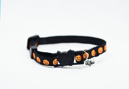 Halloweenska limitka - Obojok pre mačku Tekvice 19-29cm, Pufka