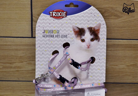 Postroj pre mačiatka KITTY CAT ružovofialový 21-33 cm/8 mm/1,20 m, Trixie