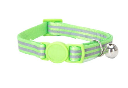 Reflexný obojok pre mačky s pruhmi zelený, Nobleza