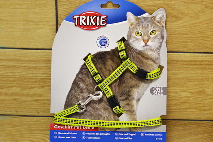 Reflexný postroj pre mačky limetkový 22-42cm/10mm/1,20 m, Trixie