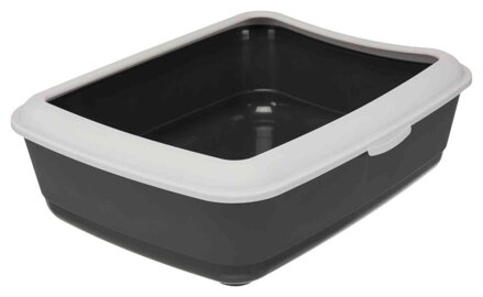 Mačacia toaleta s okrajom CLASSIC tmavosivá 37x15x47cm, Trixie