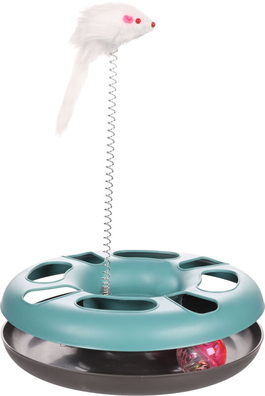 Hračka pre mačky s loptičkou a myškou LAETITIA 32 cm, Flamingo