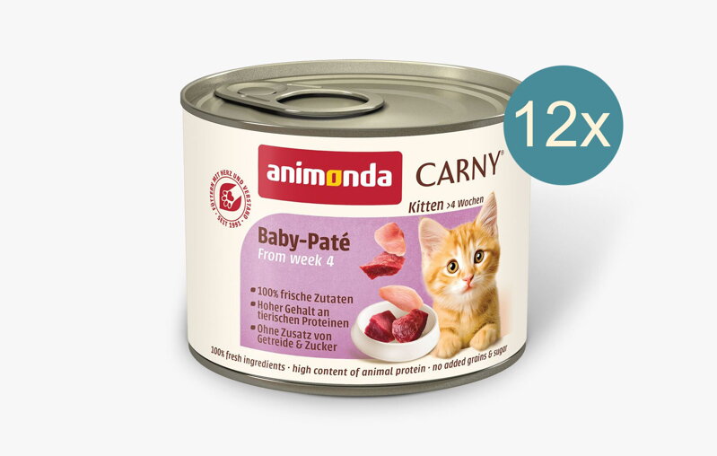 Konzerva CARNY KITTEN BABY PATÉ hovädzie kuracie 200 g x 12, Animonda