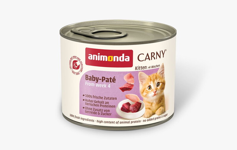 Konzerva CARNY KITTEN BABY PATÉ hovädzie kuracie 200 g, Animonda