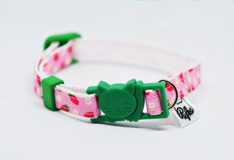 Jarná limitka - Obojok pre mačku Jahôdky 19-29cm, Pufka