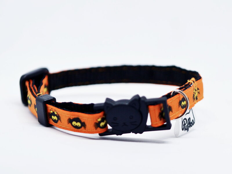 Halloweenska limitka - Obojok pre mačku Websterovci 19-29cm, Pufka Halloweenska limitka - Obojok pre mačku Websterovci 19-29cm, Pufka