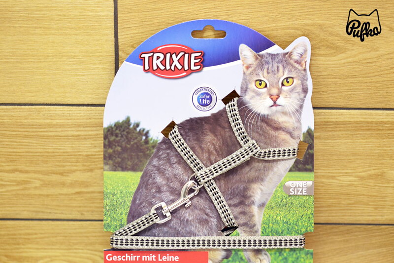 Reflexný postroj pre mačky sivý 22-42cm/10mm/1,20 m, Trixie